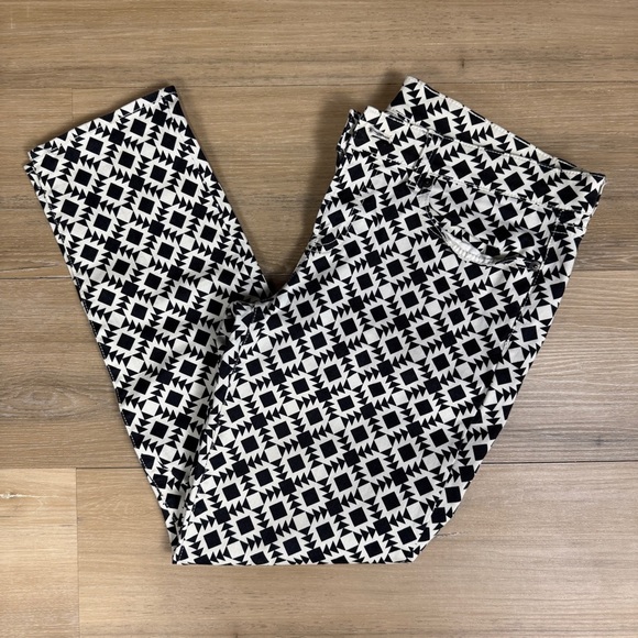 J. Crew Black and White Geometric Print Toothpick Pants, Size 31 - Picture 1 of 8